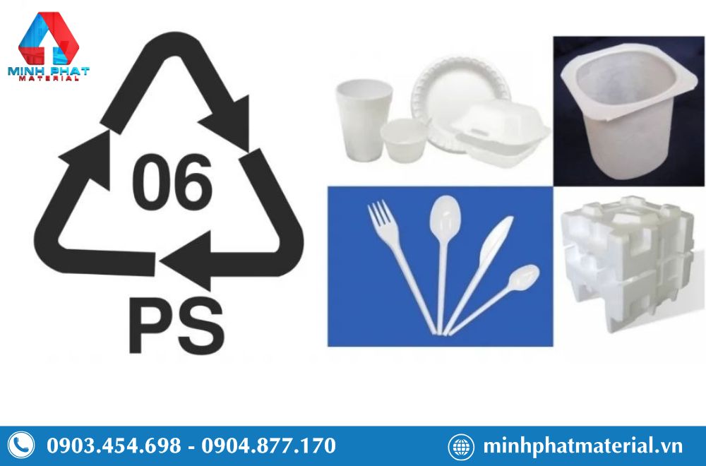 Nhựa PS thường được dùng làm dao, dĩa, thìa picnic, cốc uống nước