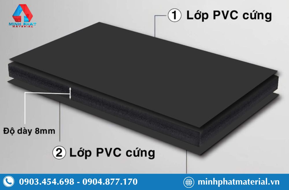 Tấm nhựa PVC đen thường có cấu tạo 3 lớp